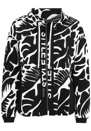 Sweatshirtjacke aus Modalmix - 91-Schwarz/WeiSS - Schwarz | Weiß