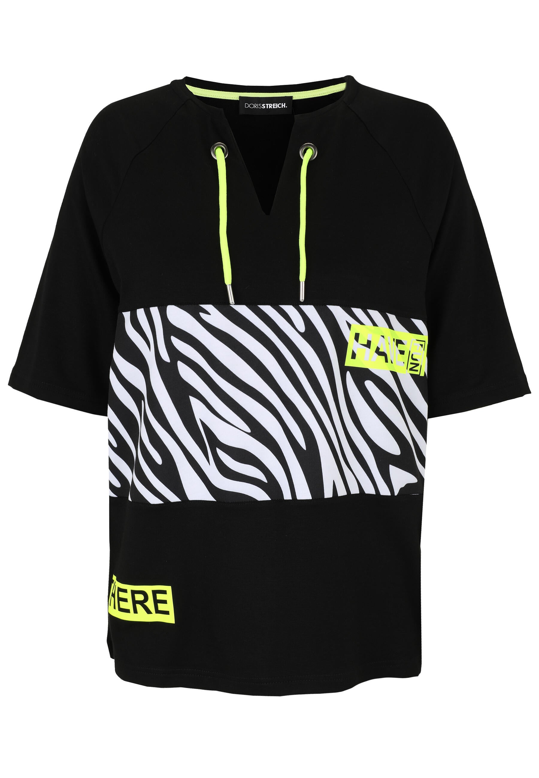 T-Shirt aus Viskose - 91-Schwarz/WeiSS - Schwarz