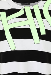 T-Shirt aus Viskosemix - 20-Neongelb - Schwarz | Weiß