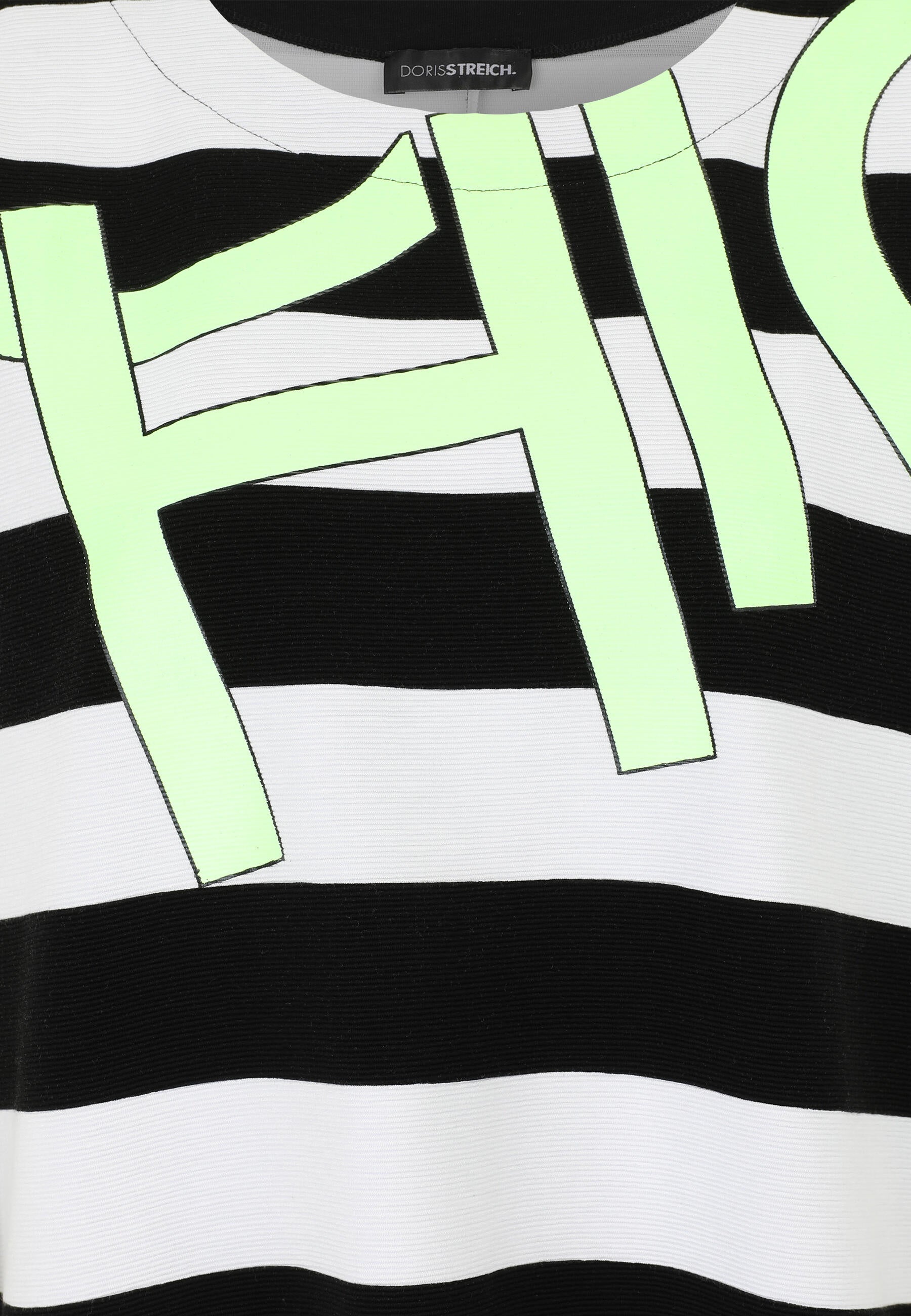 T-Shirt aus Viskosemix - 20-Neongelb - Schwarz | Weiß