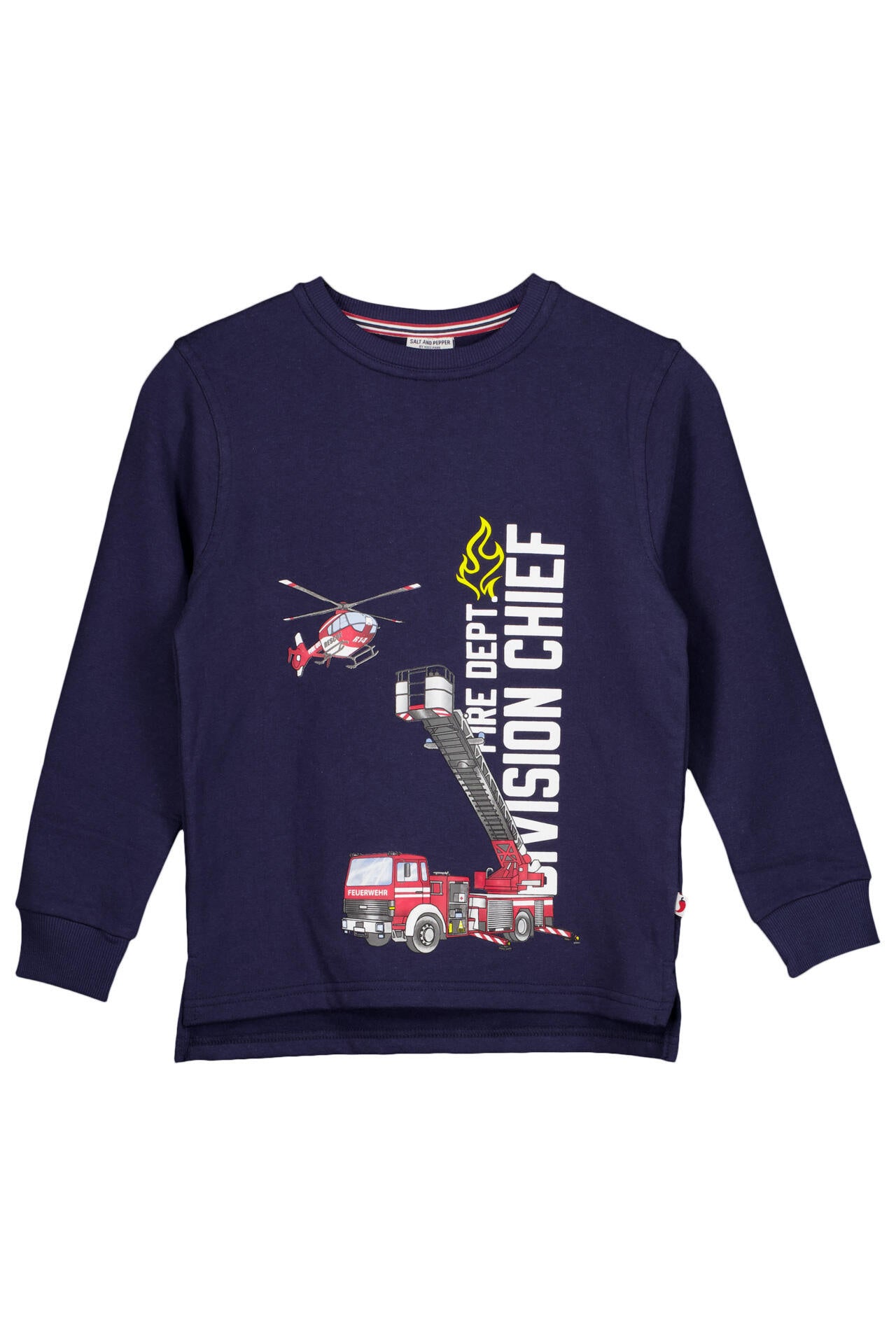 Sweatshirt mit Feuerwehprint - 470-navy - Blau | Weiß | Rot