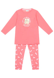 Langer Schlafanzug mit Print - 829-candy pink - Pink