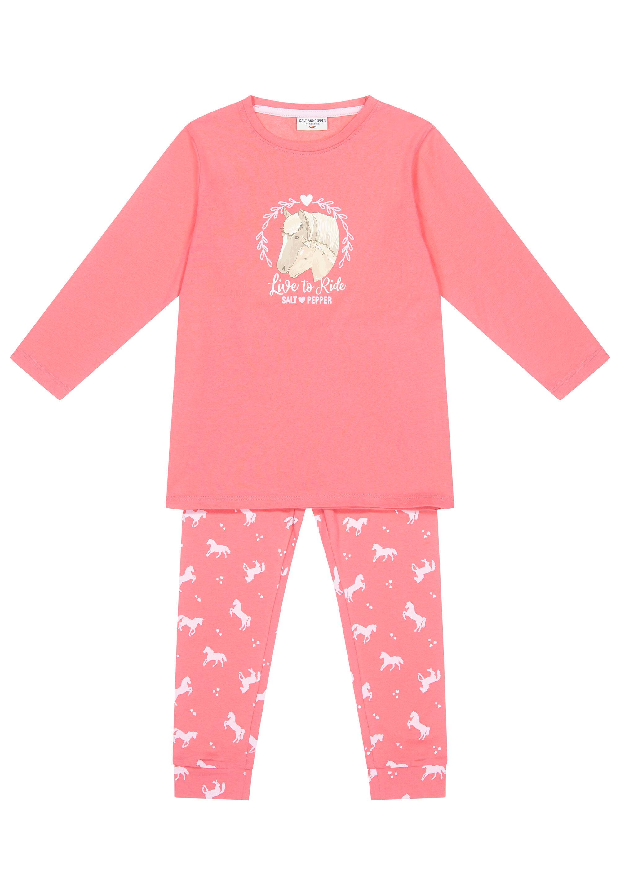 Langer Schlafanzug mit Print - 829-candy pink - Pink