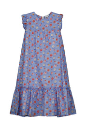 Gepunktetes Freizeitkleid - 9000-multi - Blau