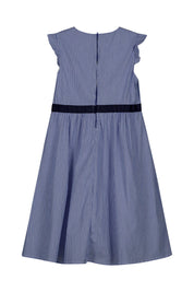 Gestreiftes Freizeitkleid mit Pailletten-Applikation - 4750-true navy - Blau