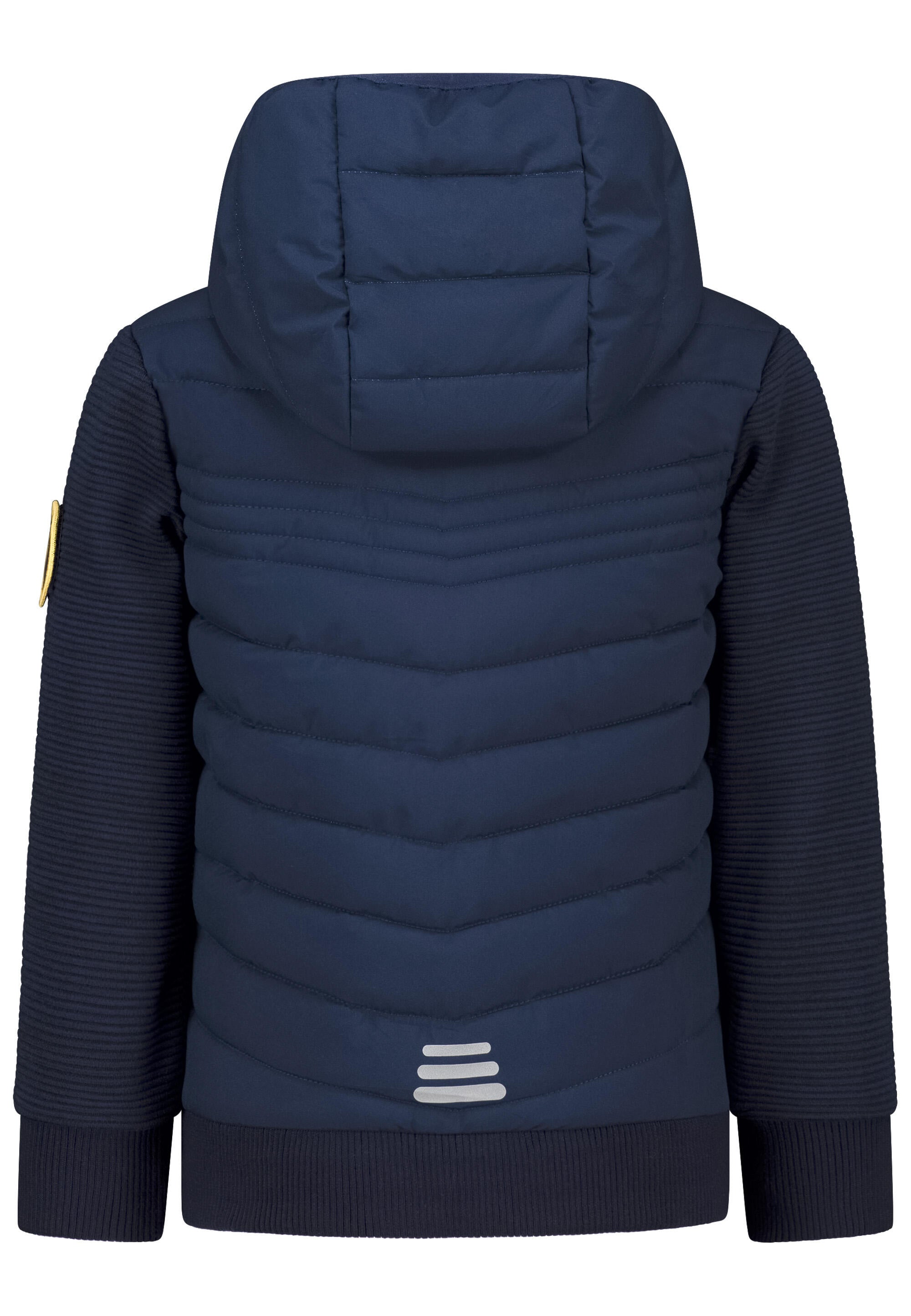 Hybrid-Steppjacke mit Strickärmeln - 4750-true navy - Blau