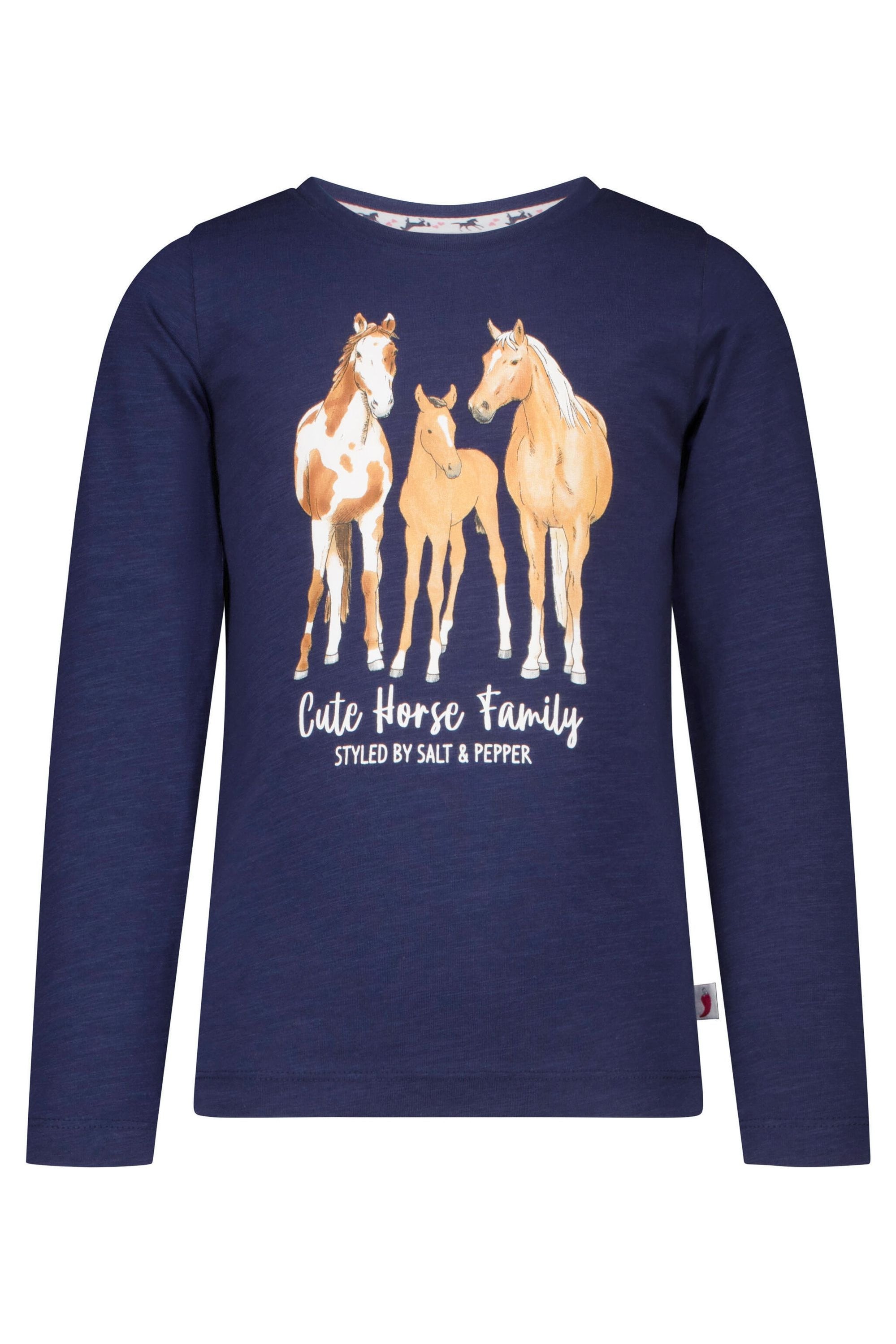 Langarmshirt mit Print - 4750-true navy - Blau