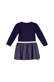 Jerseykleid Midi mit Paillettenmuster - 4750-true navy - Blau
