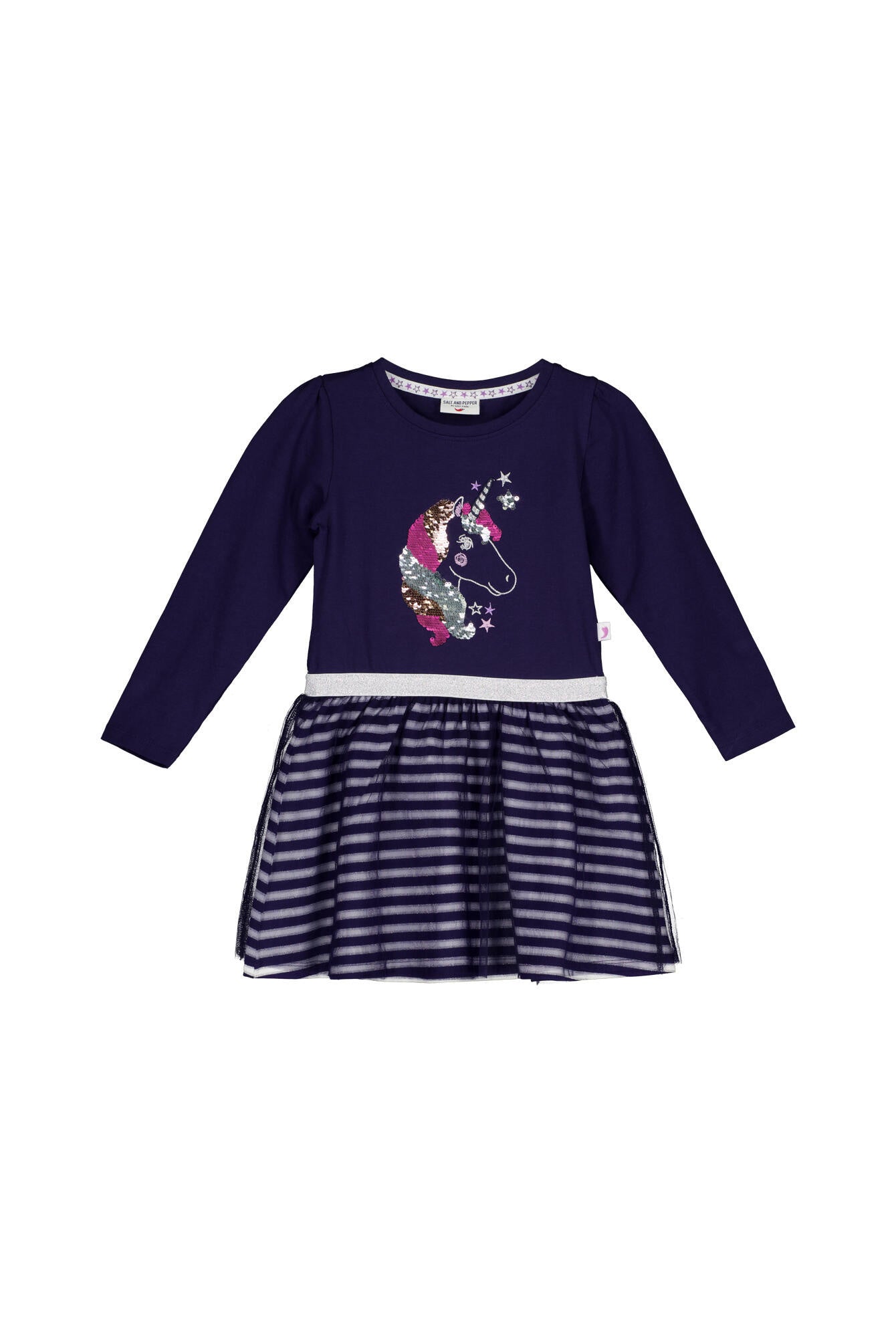 Jerseykleid Midi mit Paillettenmuster - 4750-true navy - Blau