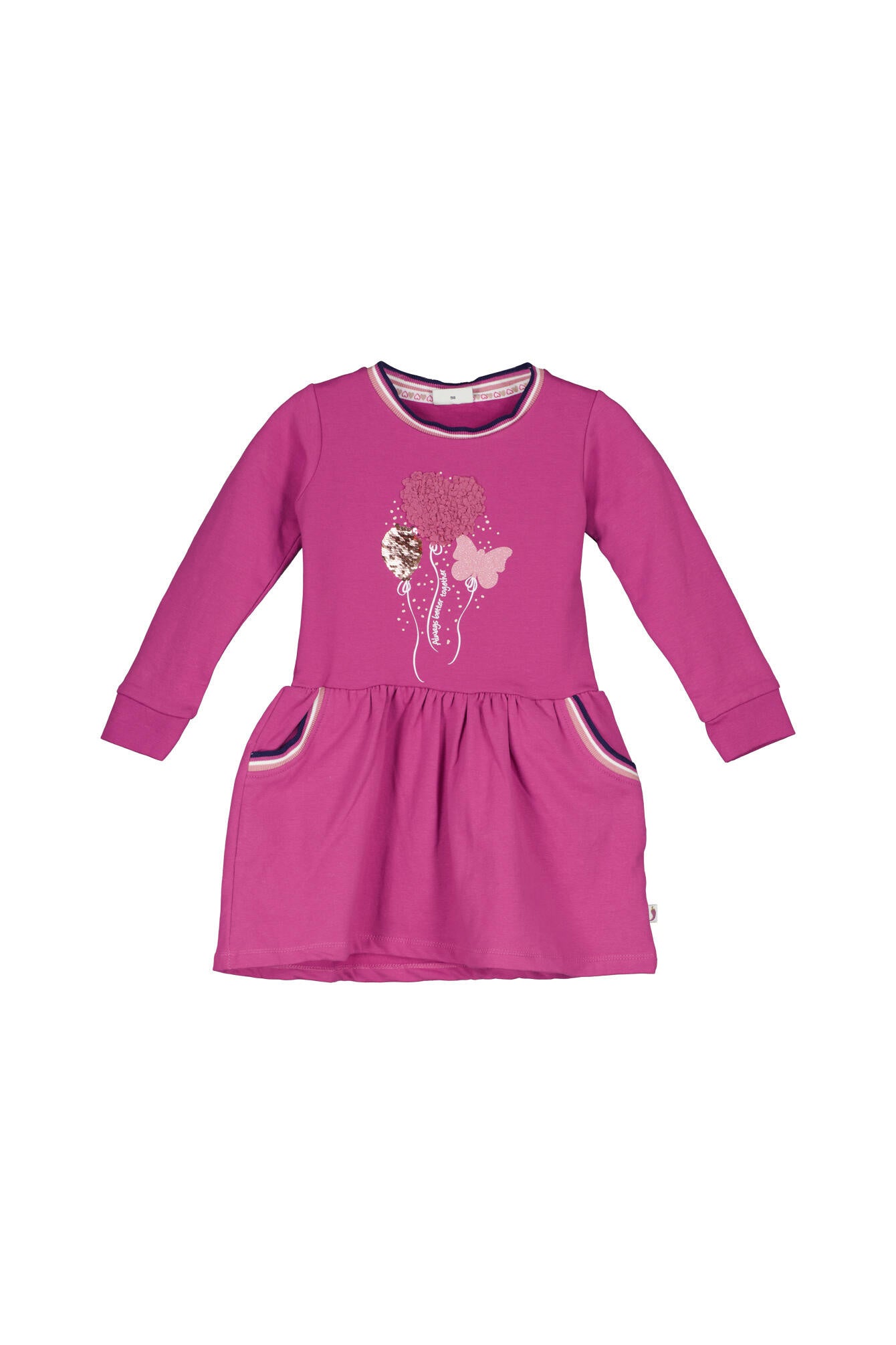 Sweatkleid Midi mit Glitzer-Details - 8543-red violet - Pink