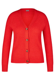 Strickjacke - 3263-Safran - Rot