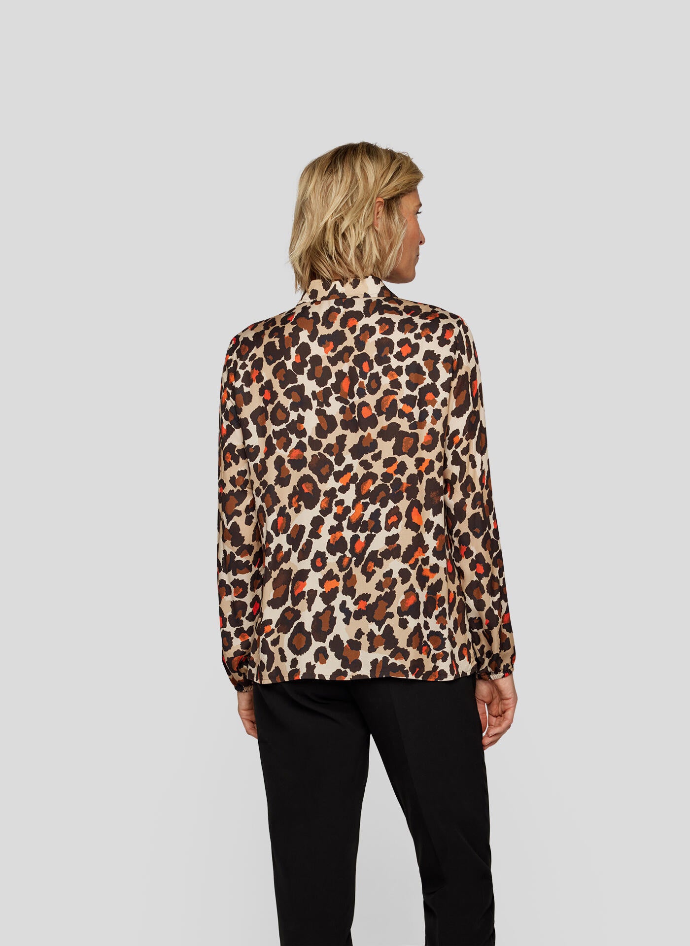 Bluse mit Leoparden-Muster - 3698-Schoko - Mehrfarbig