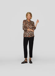 Bluse mit Leoparden-Muster - 3698-Schoko - Mehrfarbig