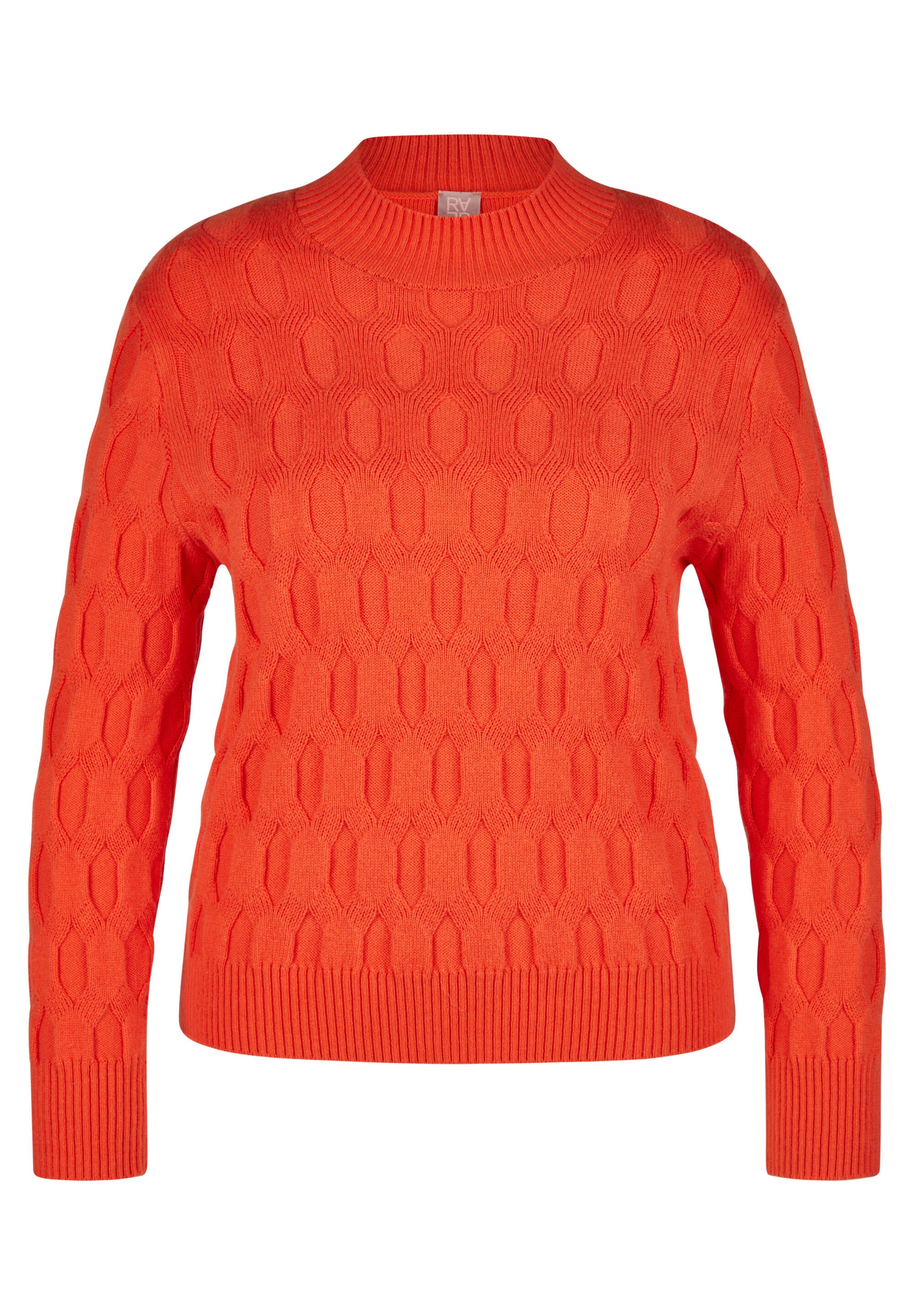 Strickpullover mit Stehkragen - 3263-Safran - Orange