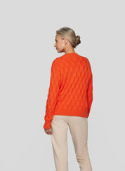 Strickpullover mit Stehkragen - 3263-Safran - Orange