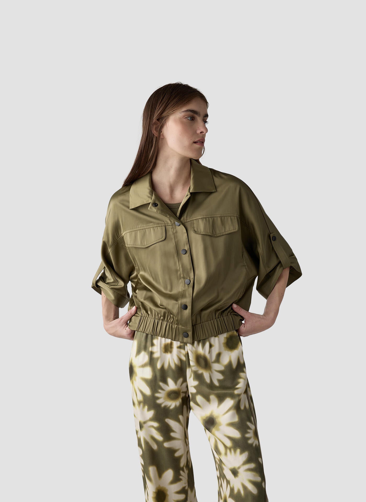 Blouson aus Viskosemix - 5470-Olive - Grün