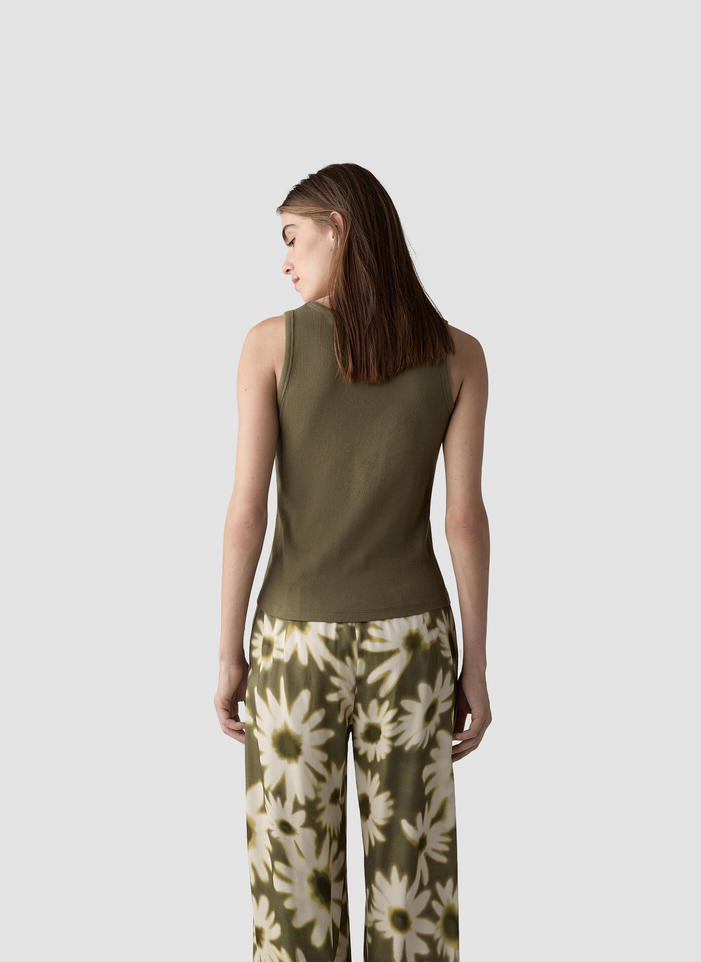 Tanktop aus Baumwolle - 5470-Olive - Grün