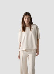 T-Shirt aus Viskosemix - 5608-Elfenbein - Creme