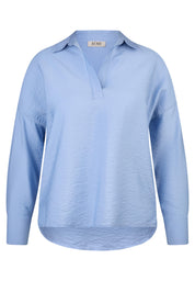 Bluse aus Viskosemix - 5346-Rauchblau - Blau