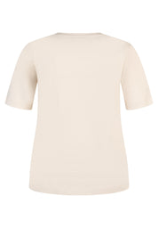 T-Shirt aus Baumwolle - 5608-Elfenbein - Creme