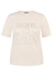T-Shirt aus Baumwolle - 5608-Elfenbein - Creme