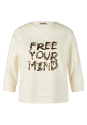 Sweatshirt aus Viskosemix - 5608-Elfenbein - Weiß