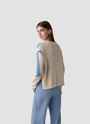 Strickpullover aus Baumwollmix - 5608-Elfenbein - Beige