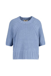 Strickpullover aus Baumwollmix - 5346-Rauchblau - Blau