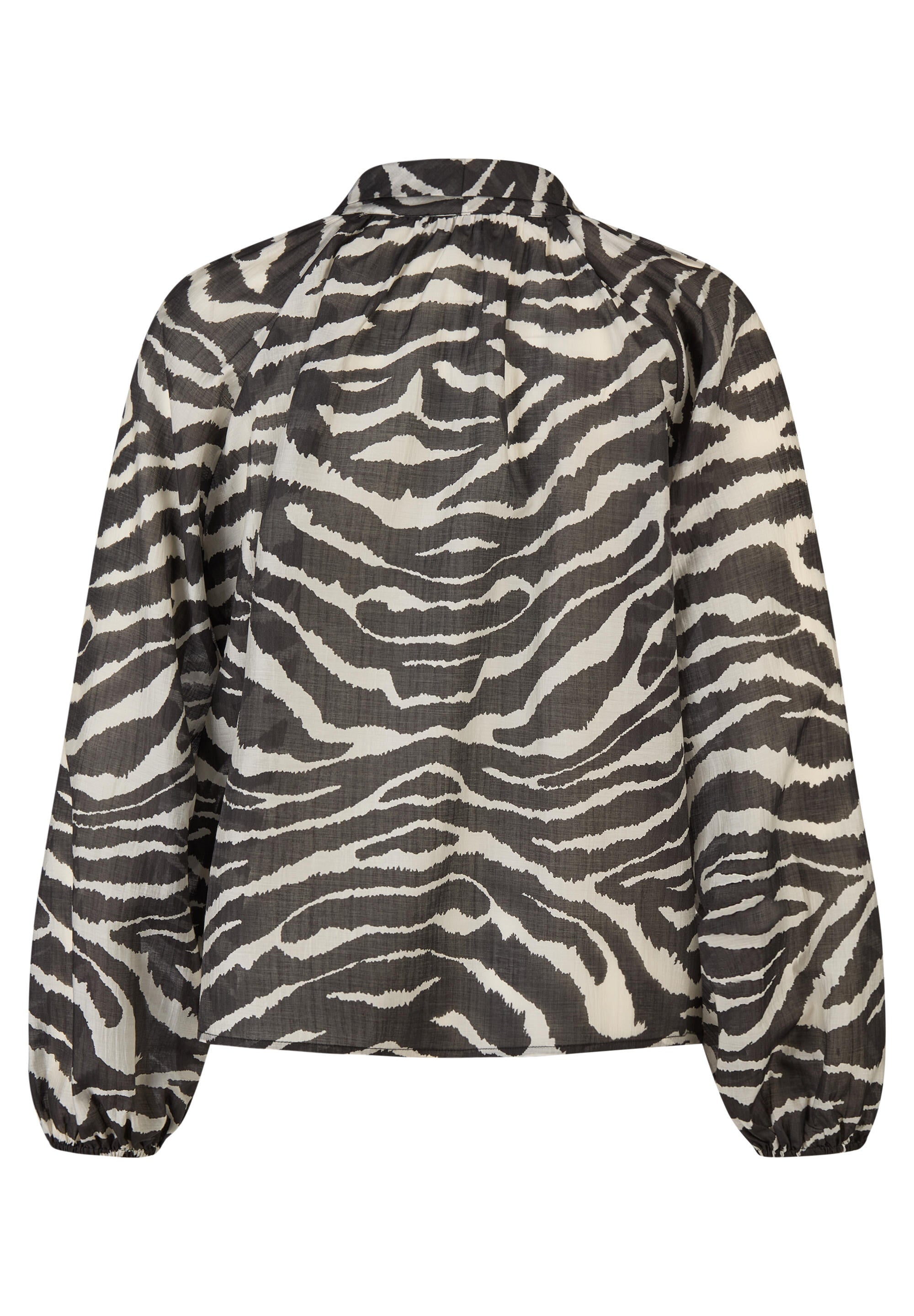 Bluse im Zebra-Print - 5099-Schwarz - Grau