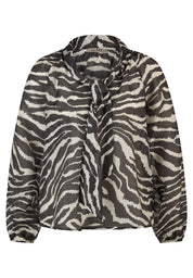 Bluse im Zebra-Print - 5099-Schwarz - Grau
