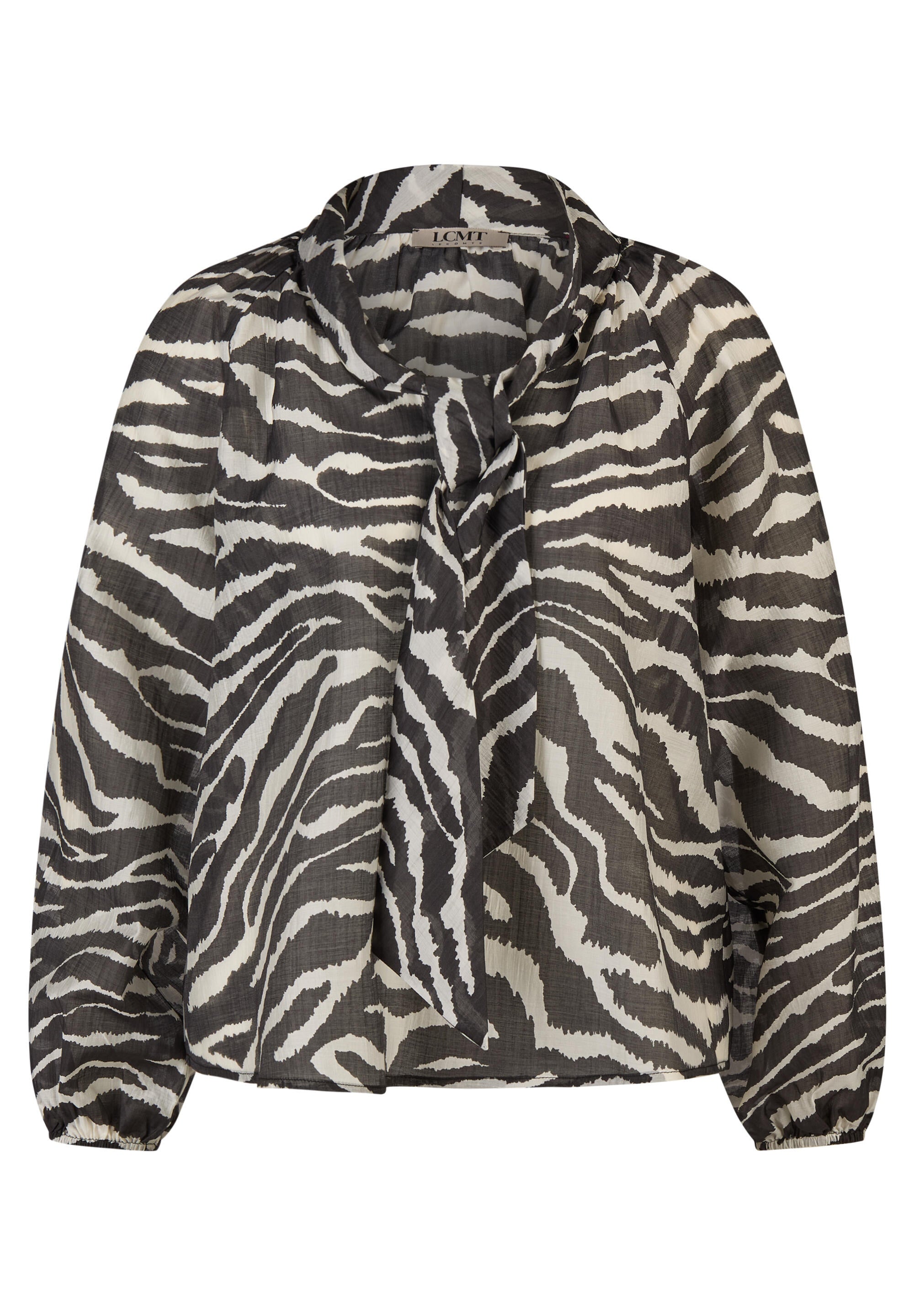 Bluse im Zebra-Print - 5099-Schwarz - Grau
