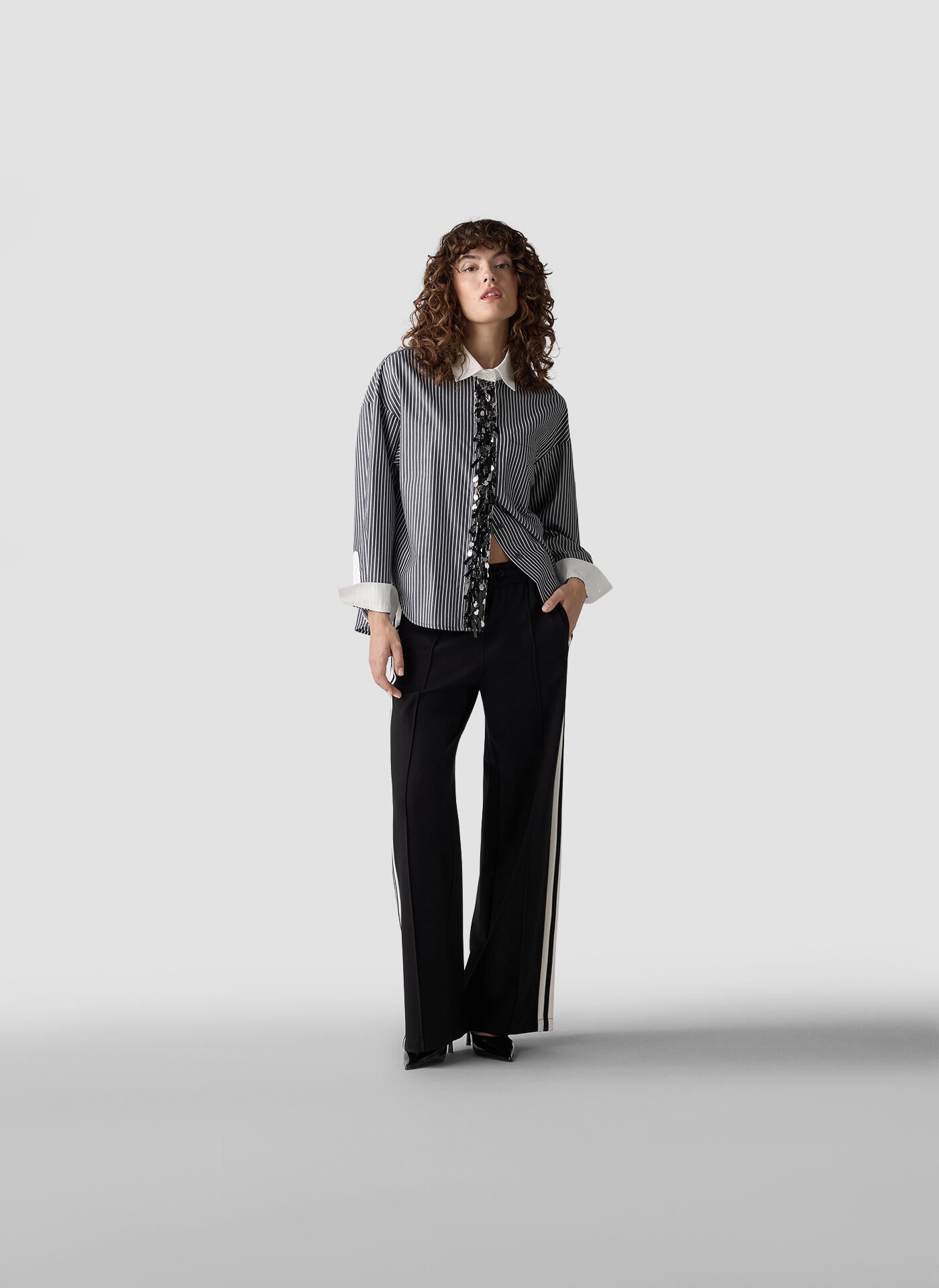 Hose Wide Leg - 5099-Schwarz - Schwarz