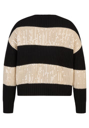 Strickpullover mit Pailletten - 5099-Schwarz - Schwarz