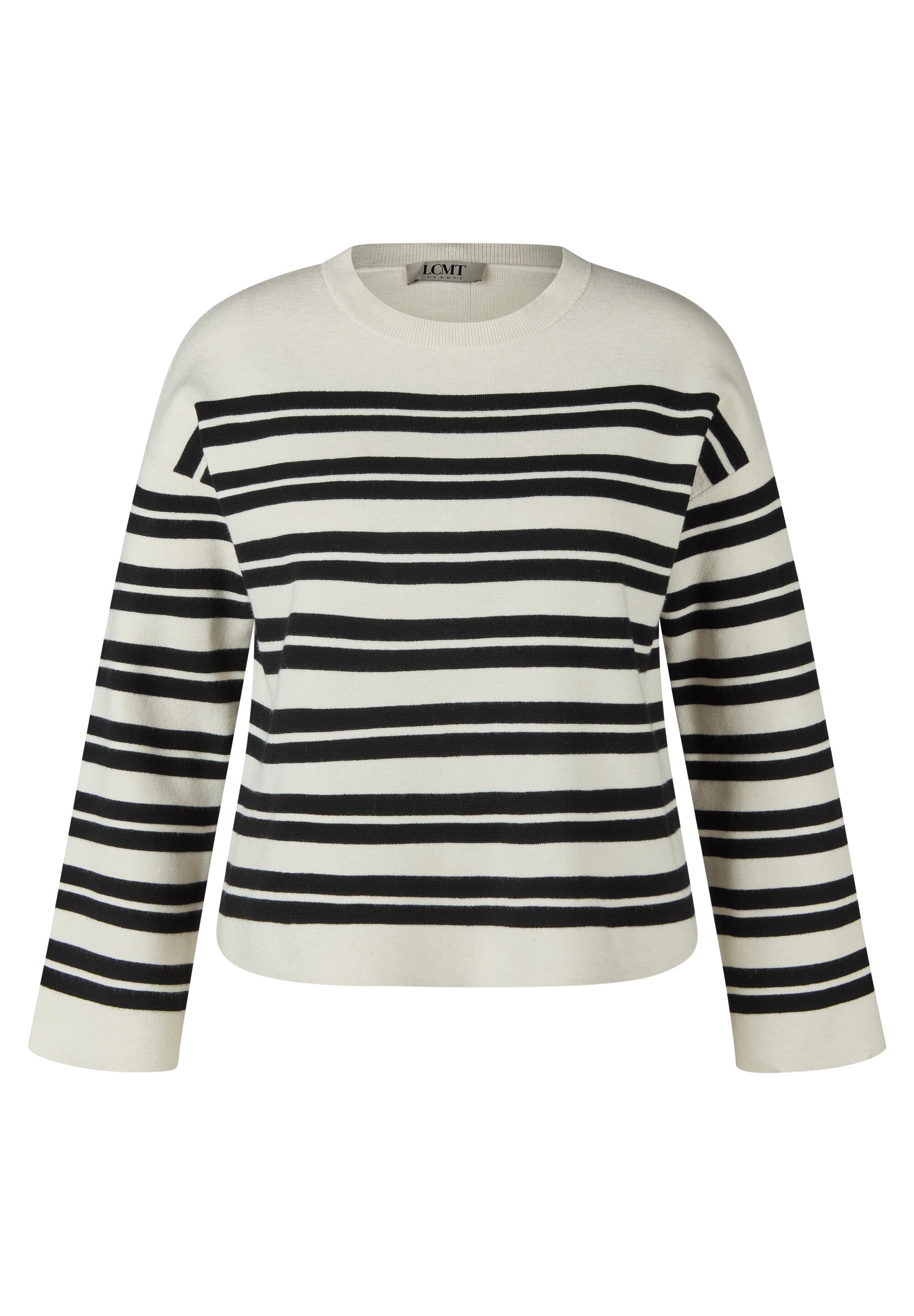 Strickpullover - 5608-Elfenbein - Schwarz | Weiß