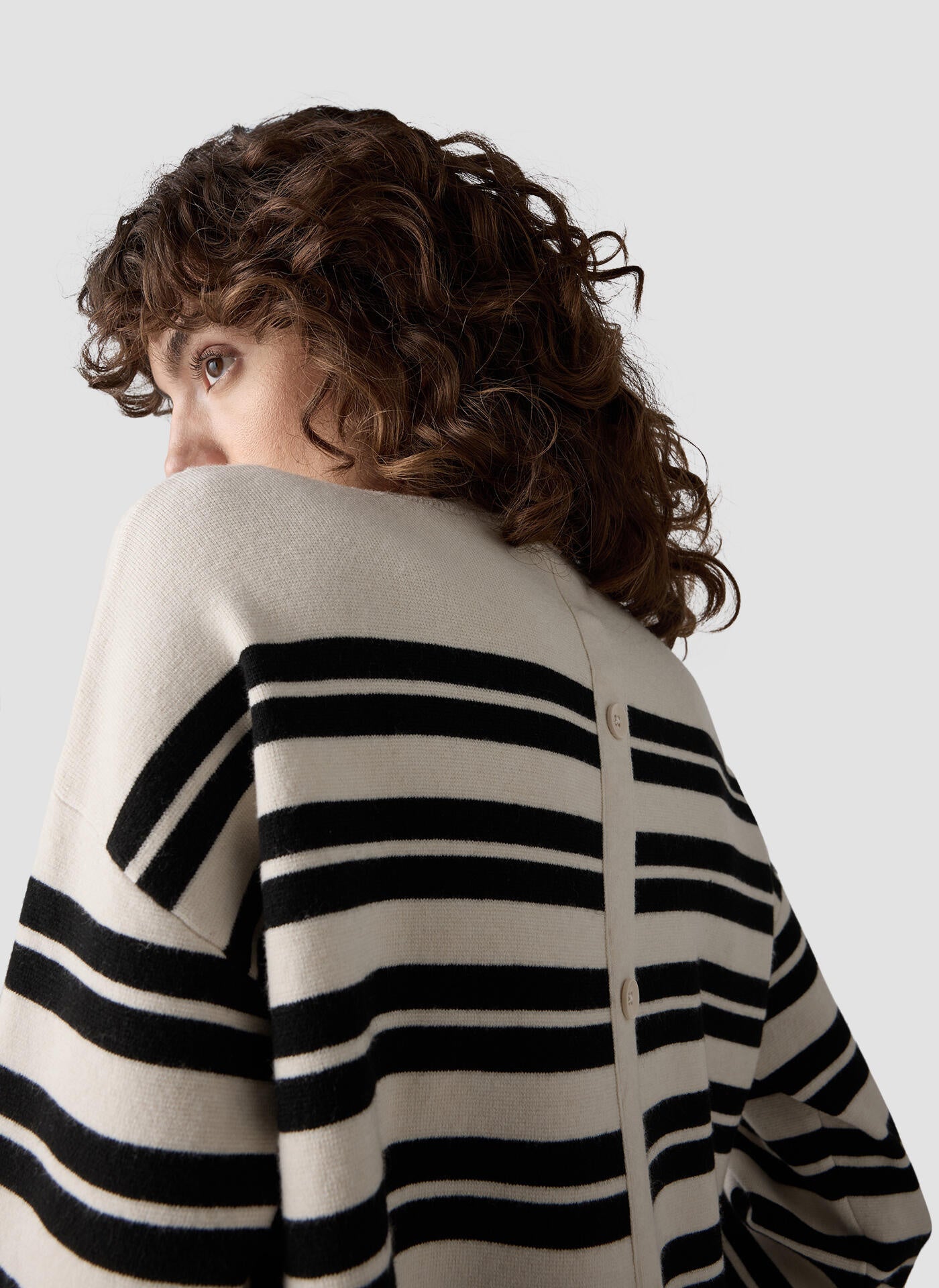 Strickpullover - 5608-Elfenbein - Schwarz | Weiß