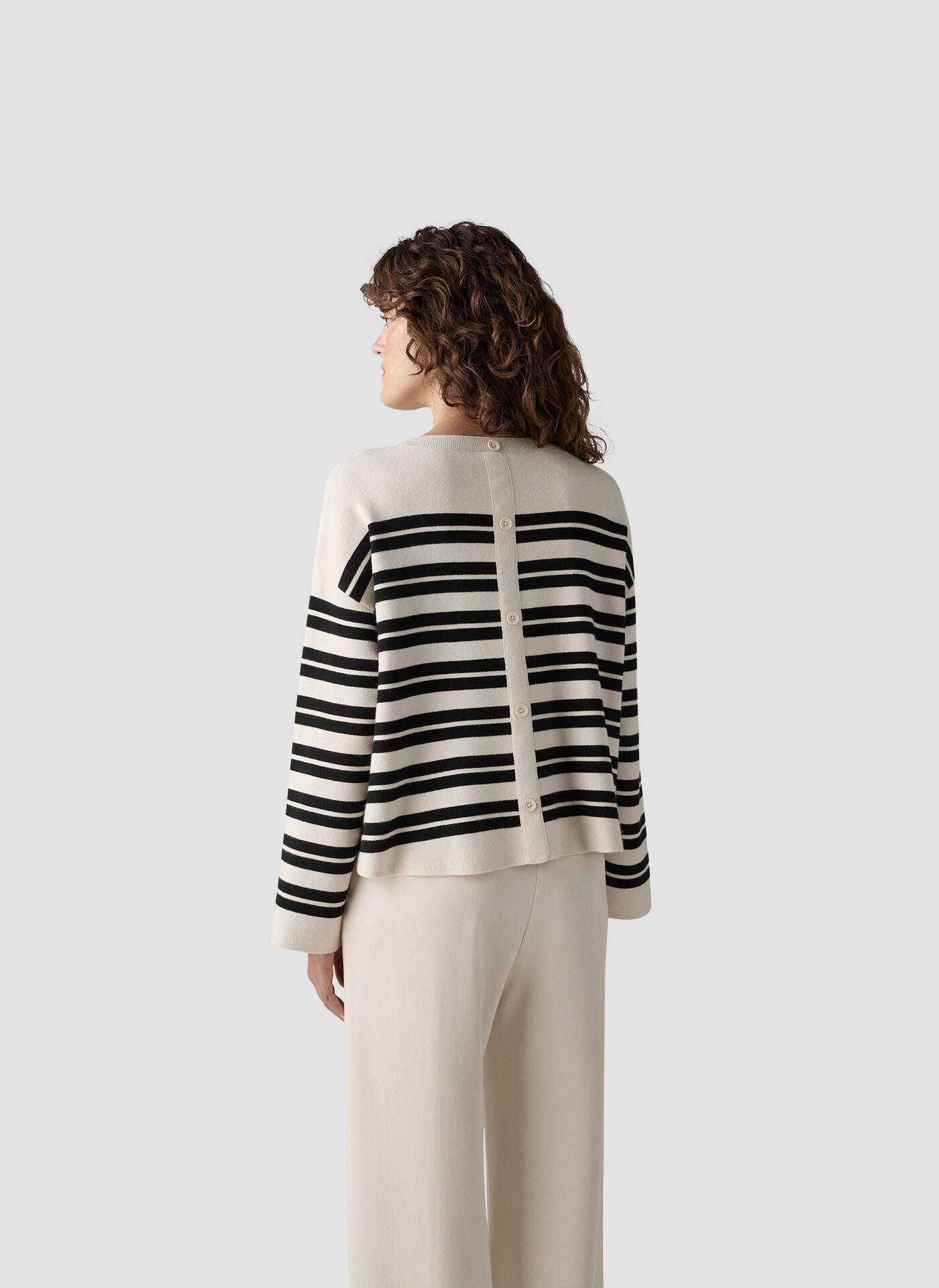 Strickpullover - 5608-Elfenbein - Schwarz | Weiß