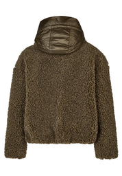 Teddyjacke mit abnehmbarer Kapuze - 5426-Lorbeer - Grün