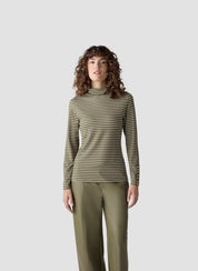 Langarmshirt mit Rollkragen - 5426-Lorbeer - Grün