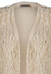 Strickweste mit Fransen - 5608-Elfenbein - Beige