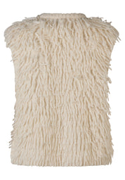 Strickweste mit Fransen - 5608-Elfenbein - Beige
