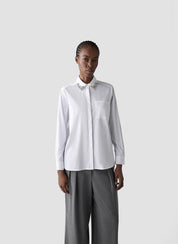 Bluse aus Baumwollmix mit Strass-Details - 5003-Weiss - Weiß