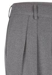 Faltenhose Wide Leg - 5038-SteingrauMel - Grau