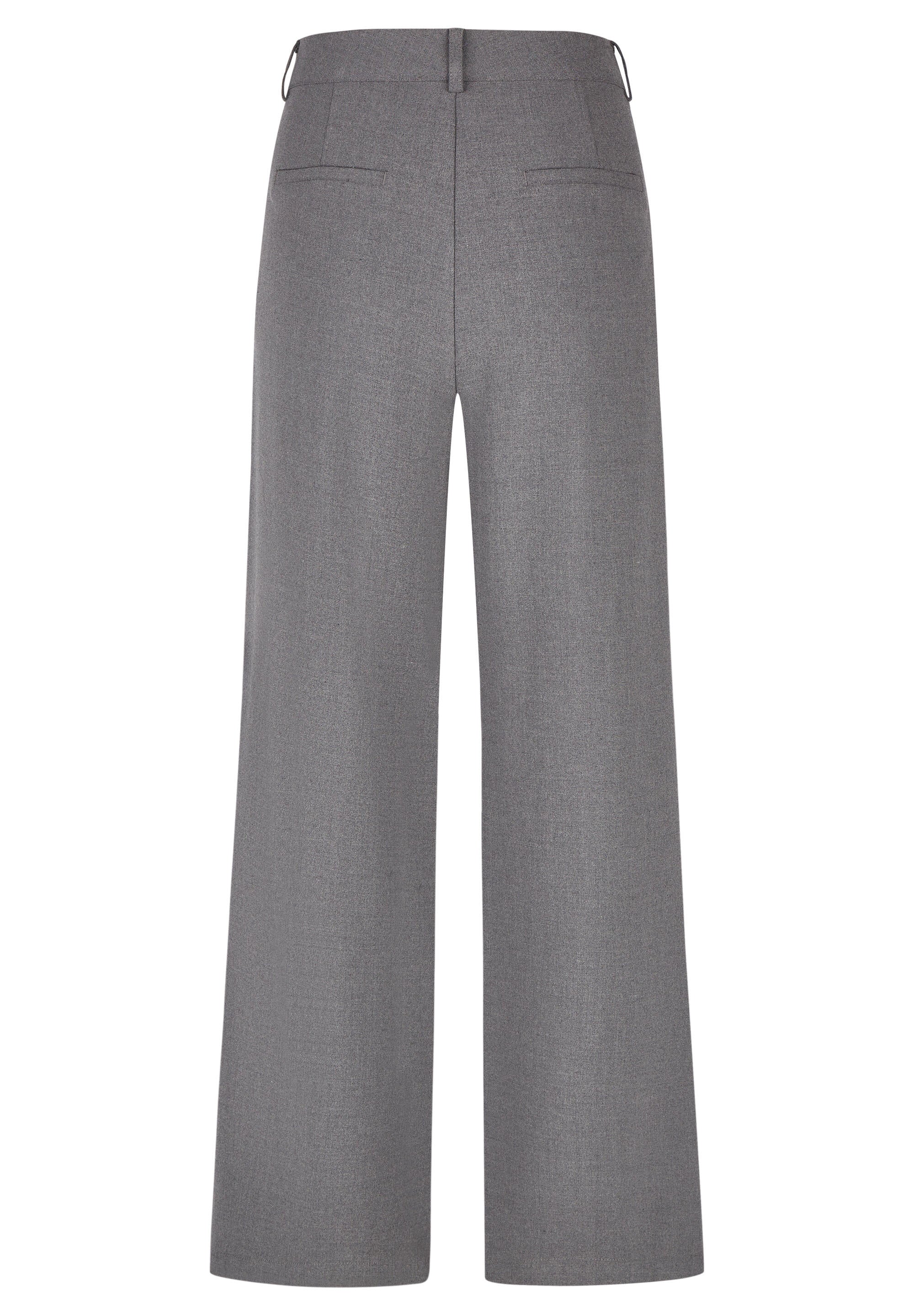 Faltenhose Wide Leg - 5038-SteingrauMel - Grau