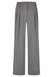 Faltenhose Wide Leg - 5038-SteingrauMel - Grau