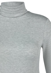 Langarmshirt mit Rollkragen - 5017-Perlgrau Mel - Grau