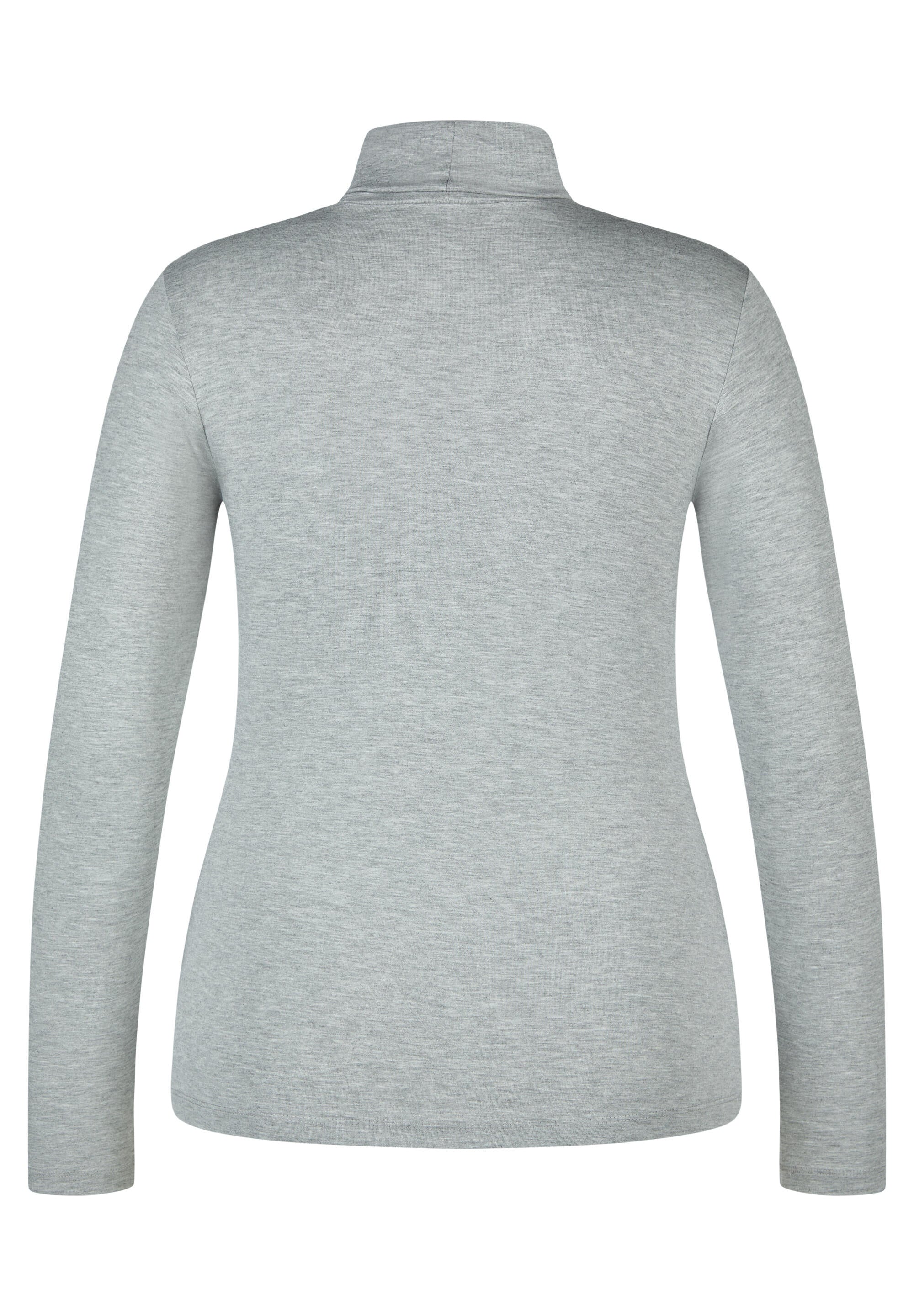 Langarmshirt mit Rollkragen - 5017-Perlgrau Mel - Grau