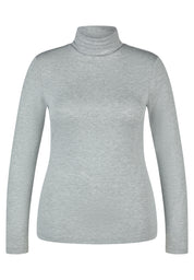 Langarmshirt mit Rollkragen - 5017-Perlgrau Mel - Grau