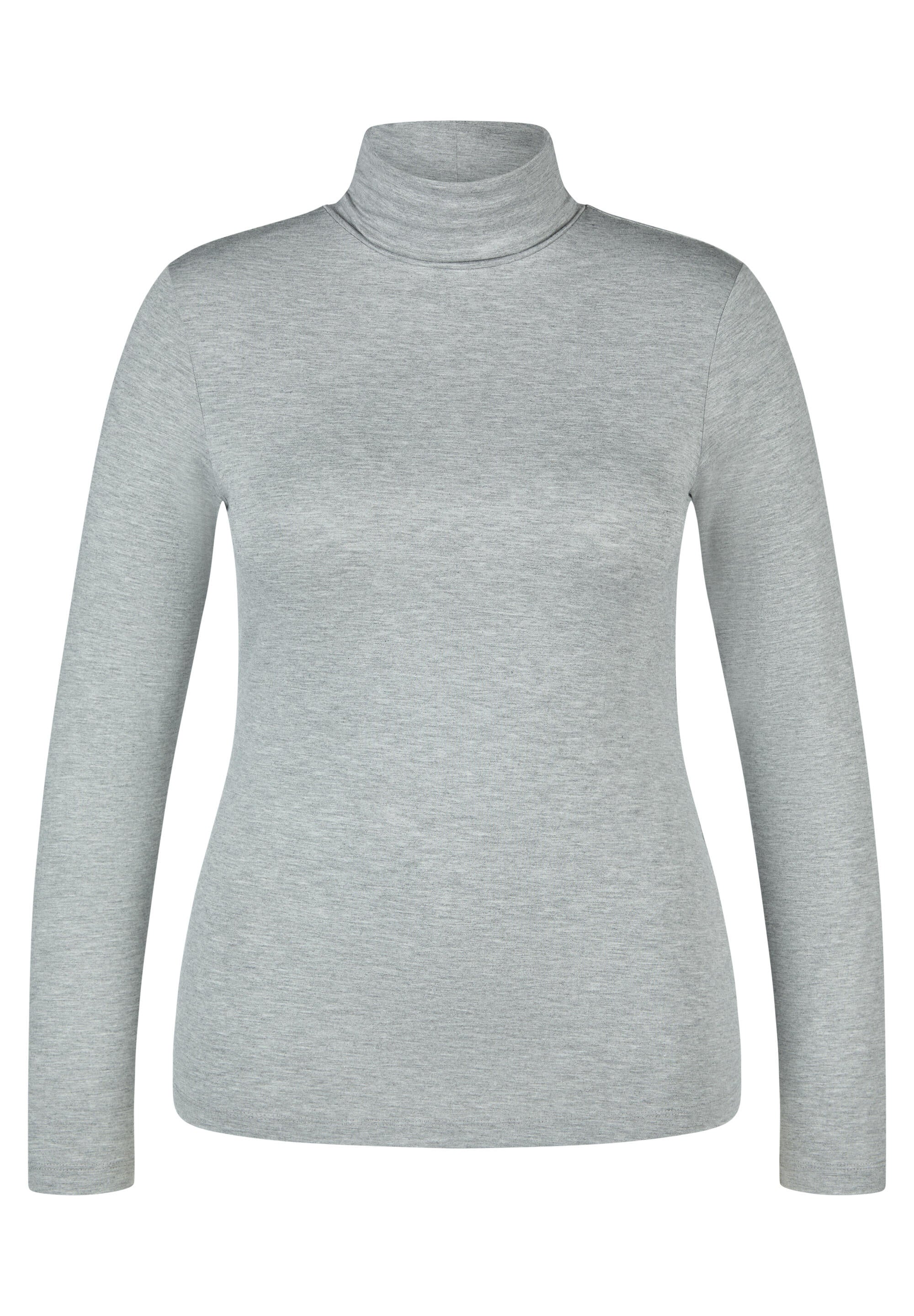 Langarmshirt mit Rollkragen - 5017-Perlgrau Mel - Grau
