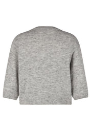 Strickpullover mit Applikation - 5017-Perlgrau Mel - Grau