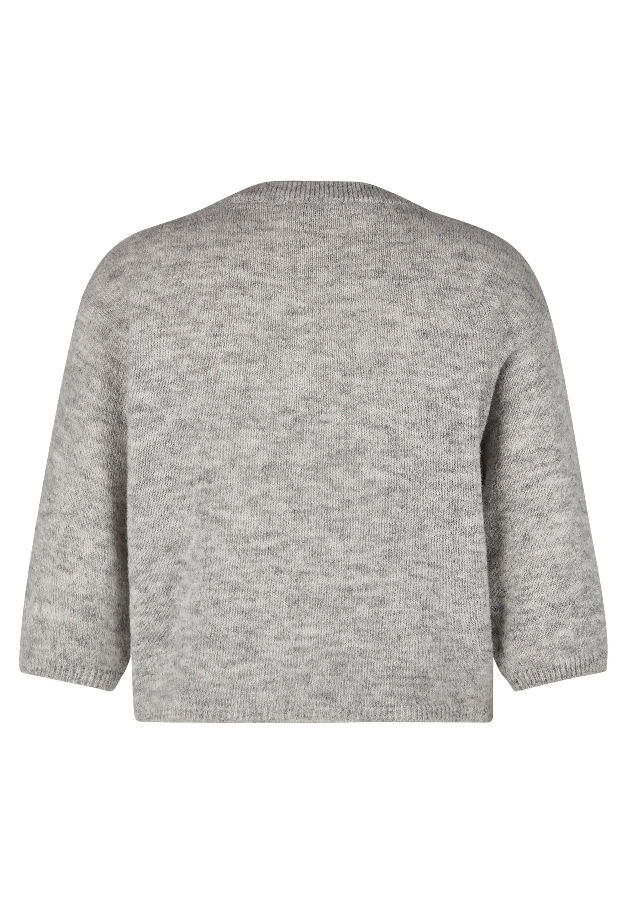 Strickpullover mit Applikation - 5017-Perlgrau Mel - Grau